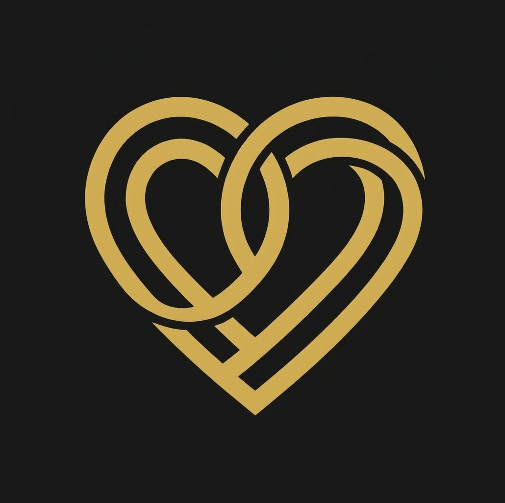 Golden community unity logo design Golden emblem with three abstract human figures inside a circle symbolizing community and togetherness
